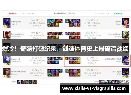 爆冷!奇葩打破纪录,创造体育史上最离谱战绩